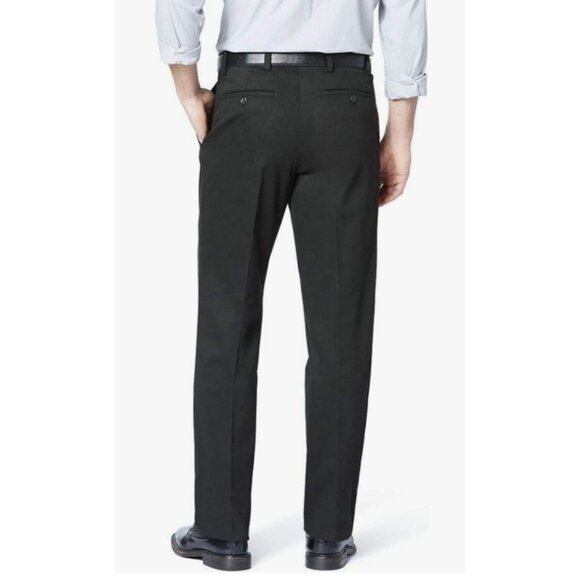 Dockers Mens Easy Khaki Classic Fit Pleated Dress Pants 36 W x32 L Stretch Black - Picture 2 of 12